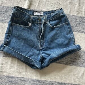 Vintage American Apparel Women's Blue Denim Shorts